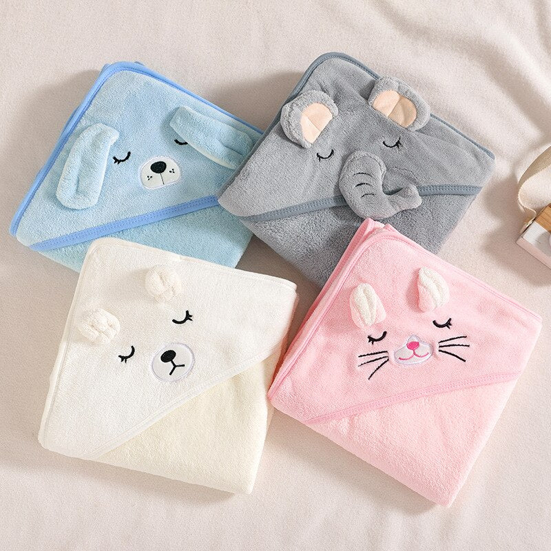 Flannel Fleece Animal Hooded Soft Children's Towel