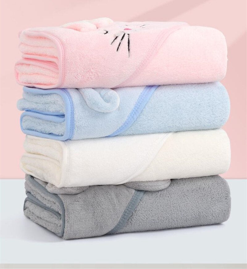 Flannel Fleece Animal Hooded Soft Children's Towel