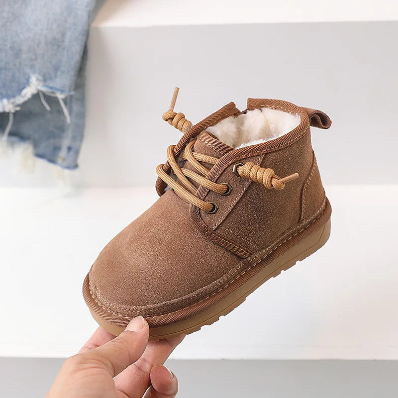 Suede Winter Boots with Zip