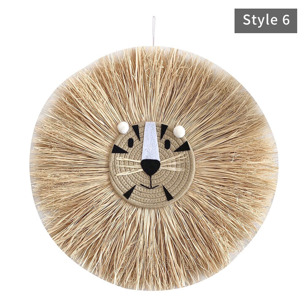 Nordic Home Decoration Cotton Lafite Woven Tiger Pendant Wall Ornament