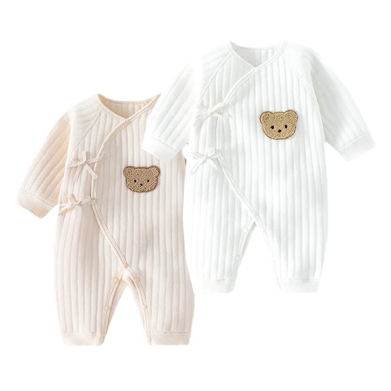 Teddy Bear Cross over Fasten Romper