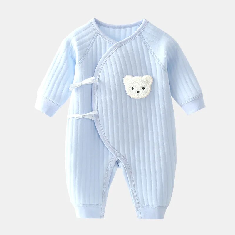 Teddy Bear Cross over Fasten Romper