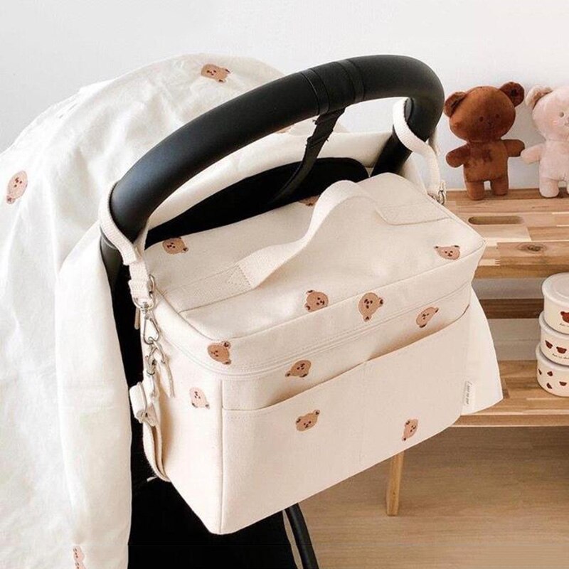 Bear Embroidery Insulated Lunch Bag