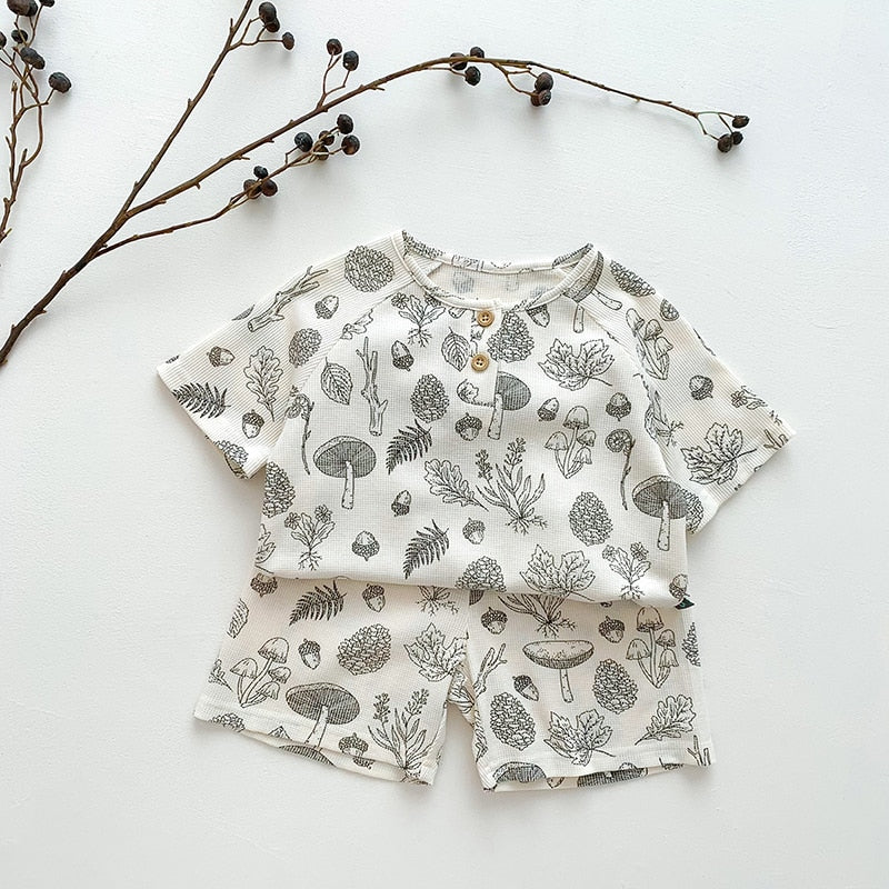 Pyjamas Short Sleeve Print Sleepwear 2PC Set