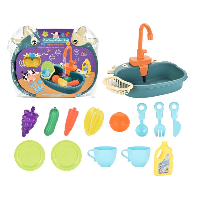 Kids Kitchen Toys Pretend Play Mini Kitchen Food Educational