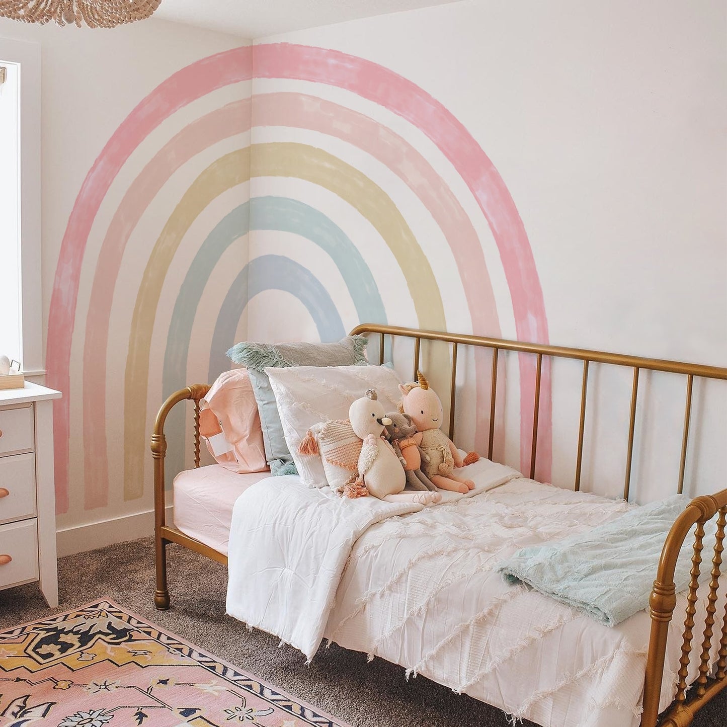 Funlife® Watercolour Rainbow Wall Sticker Wallpaper