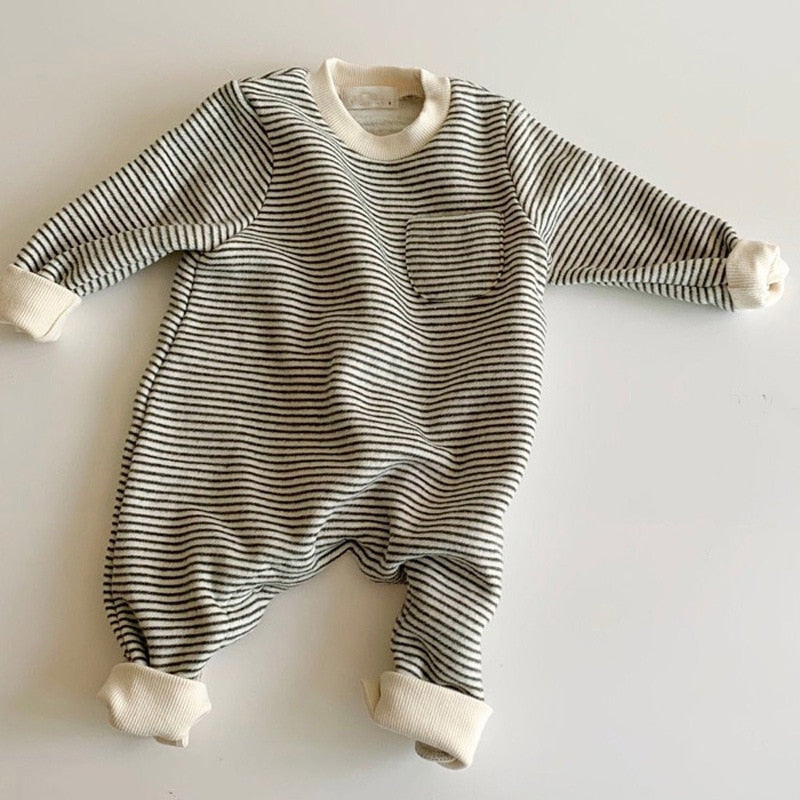 Unisex Striped Baby Grow