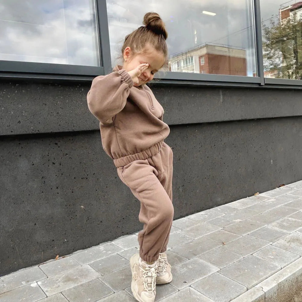 Chocolate Fleece Lined Tracksuit
