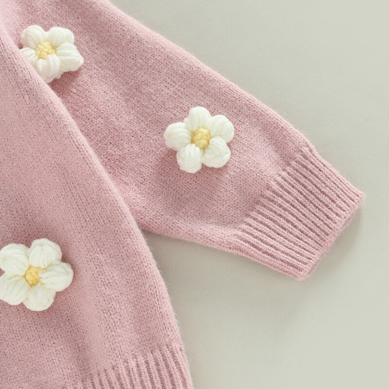 Flower V Neck Cardigan