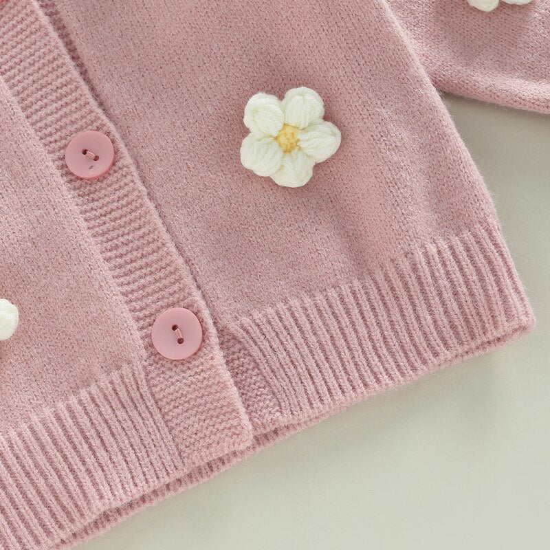 Flower V Neck Cardigan