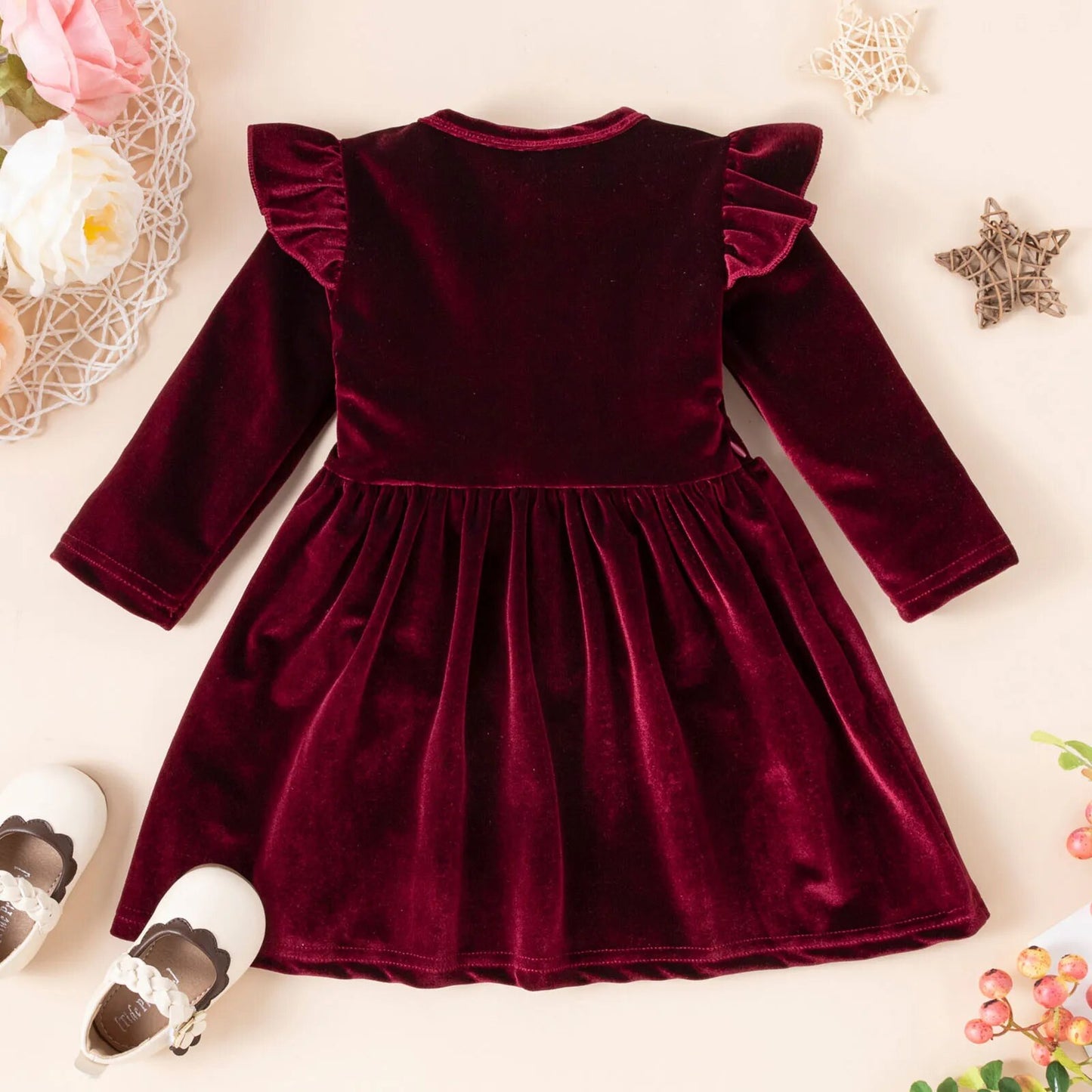 Long Sleeve Velvet Party Dress