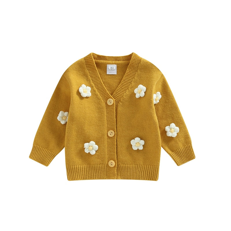 Flower V Neck Cardigan