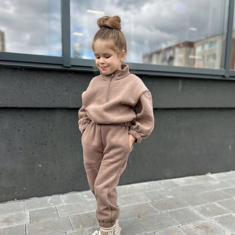 Chocolate Fleece Lined Tracksuit