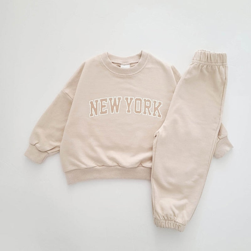 New York Printed Two Piece Sports Set