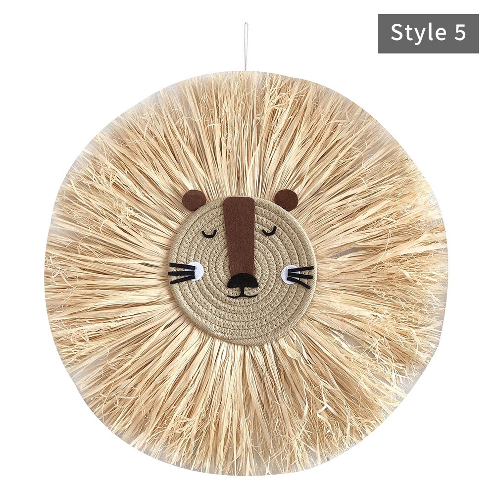 Nordic Home Decoration Cotton Lafite Woven Tiger Pendant Wall Ornament