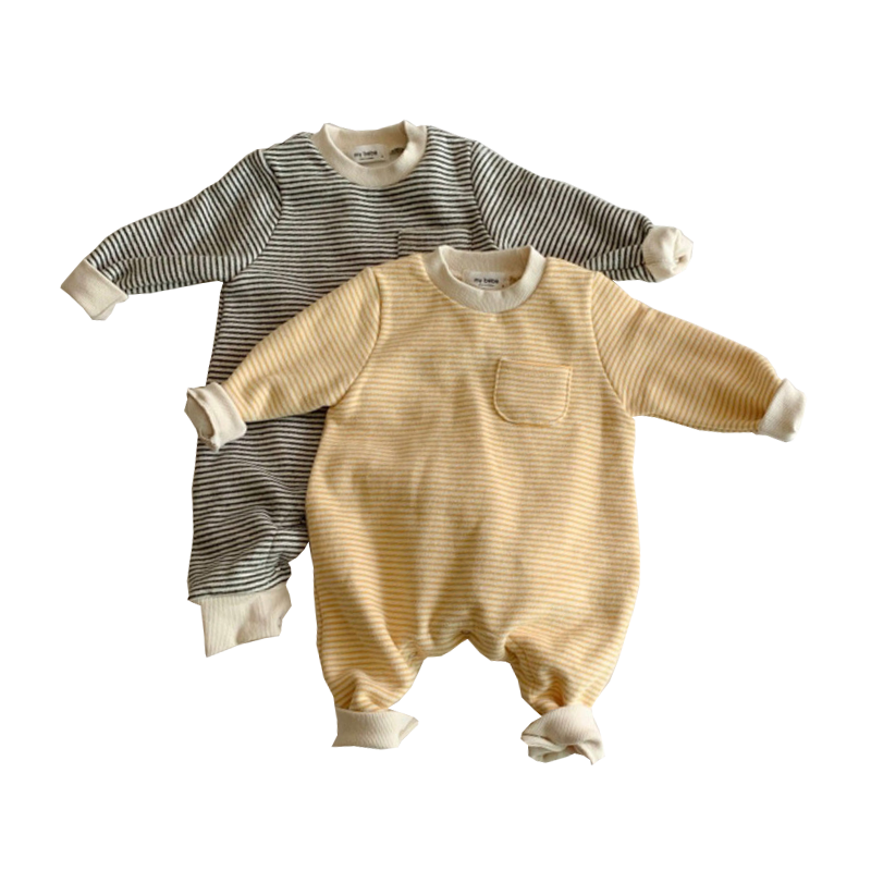 Unisex Striped Baby Grow