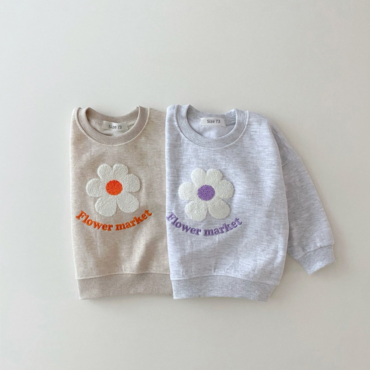 Organic Cotton Flowers Sweatshirt + Pants 2 Pcs/Set Tracksuit