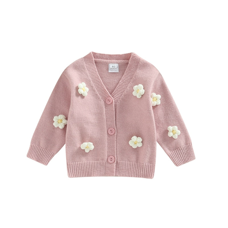 Flower V Neck Cardigan