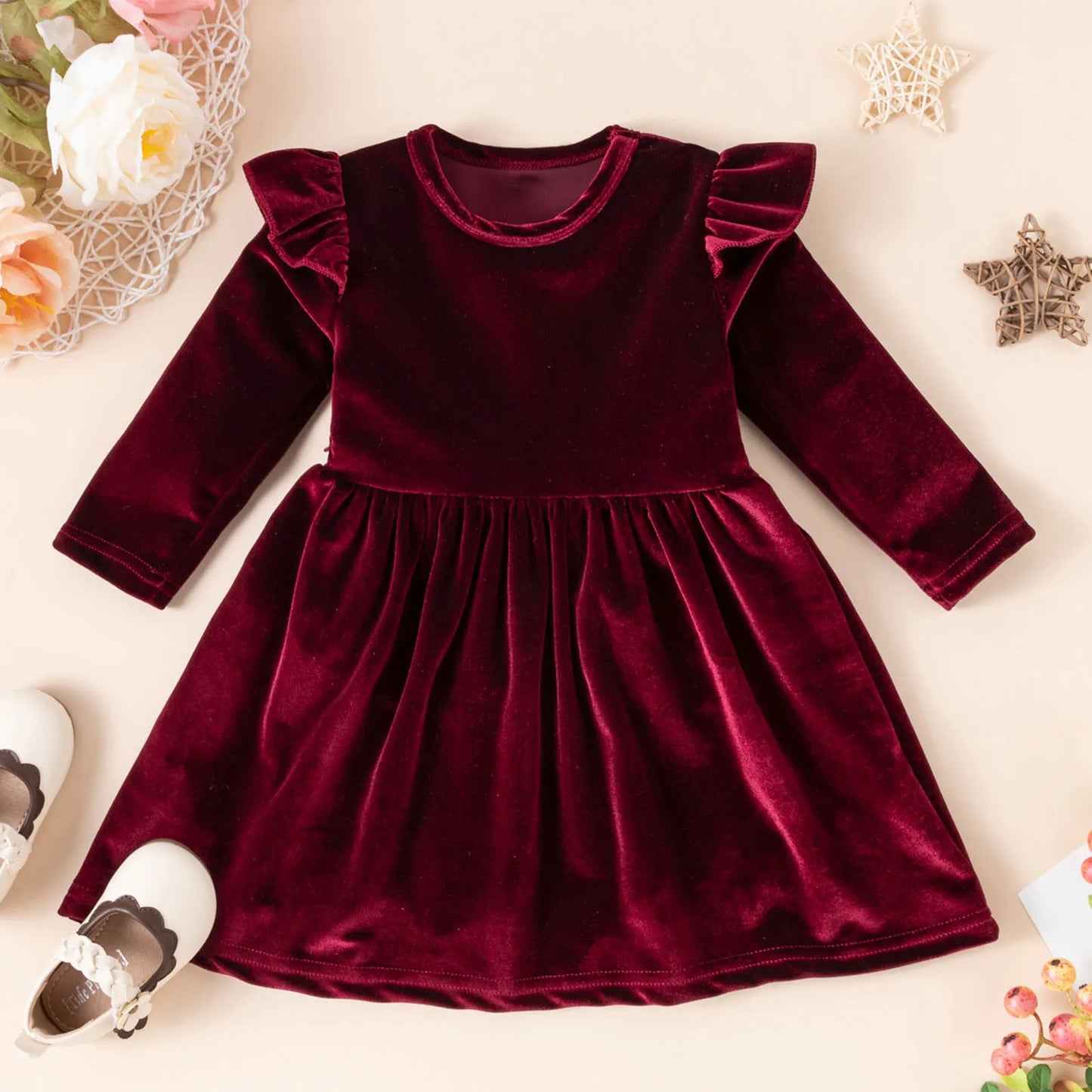 Long Sleeve Velvet Party Dress