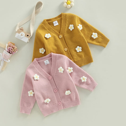 Flower V Neck Cardigan