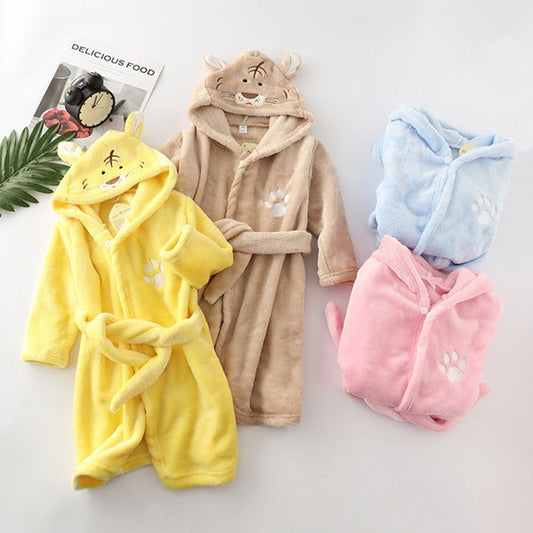 1-8Y Kids Hooded Bathrobe
